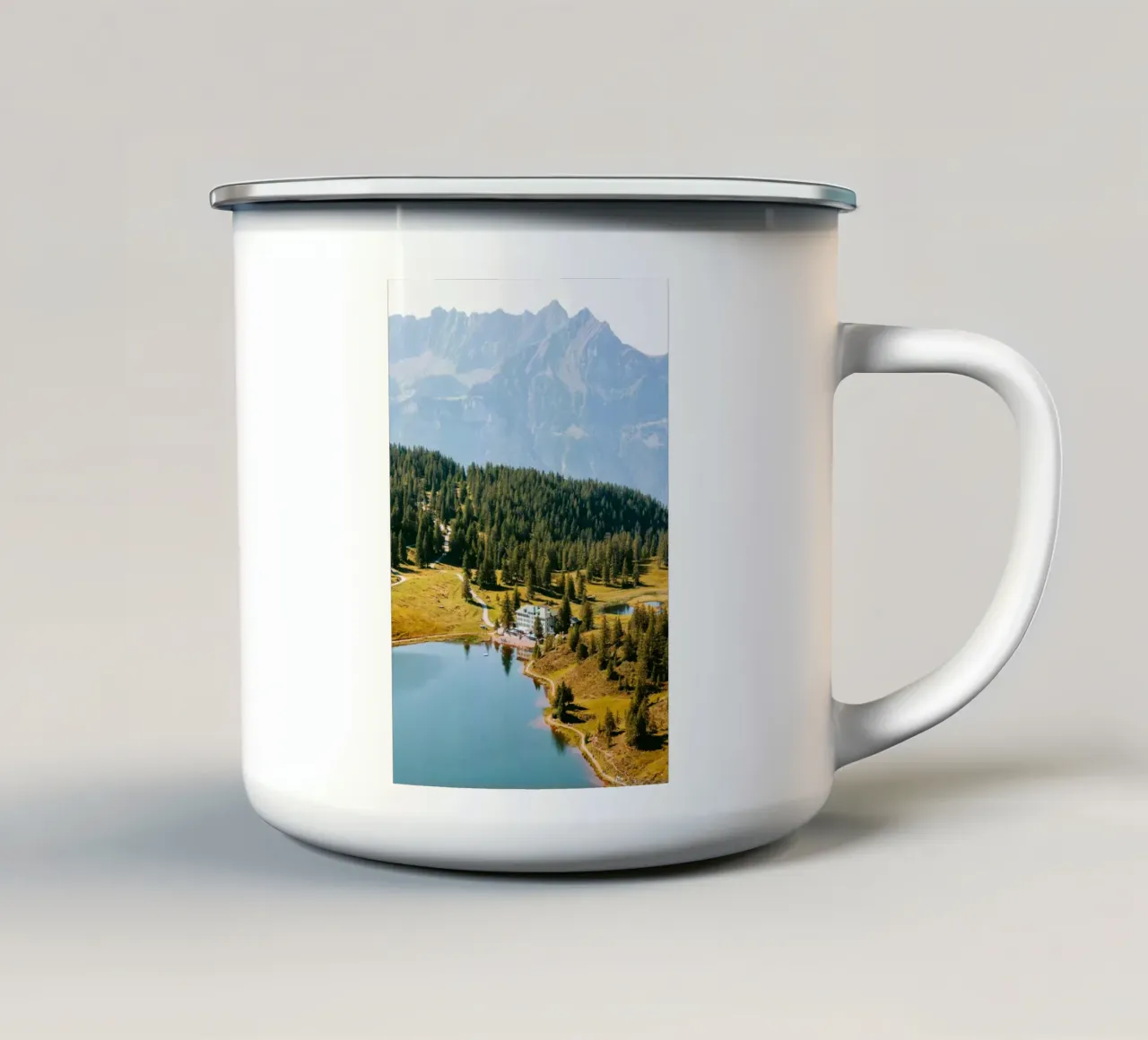 landscape with forest tazza in smalto da feny