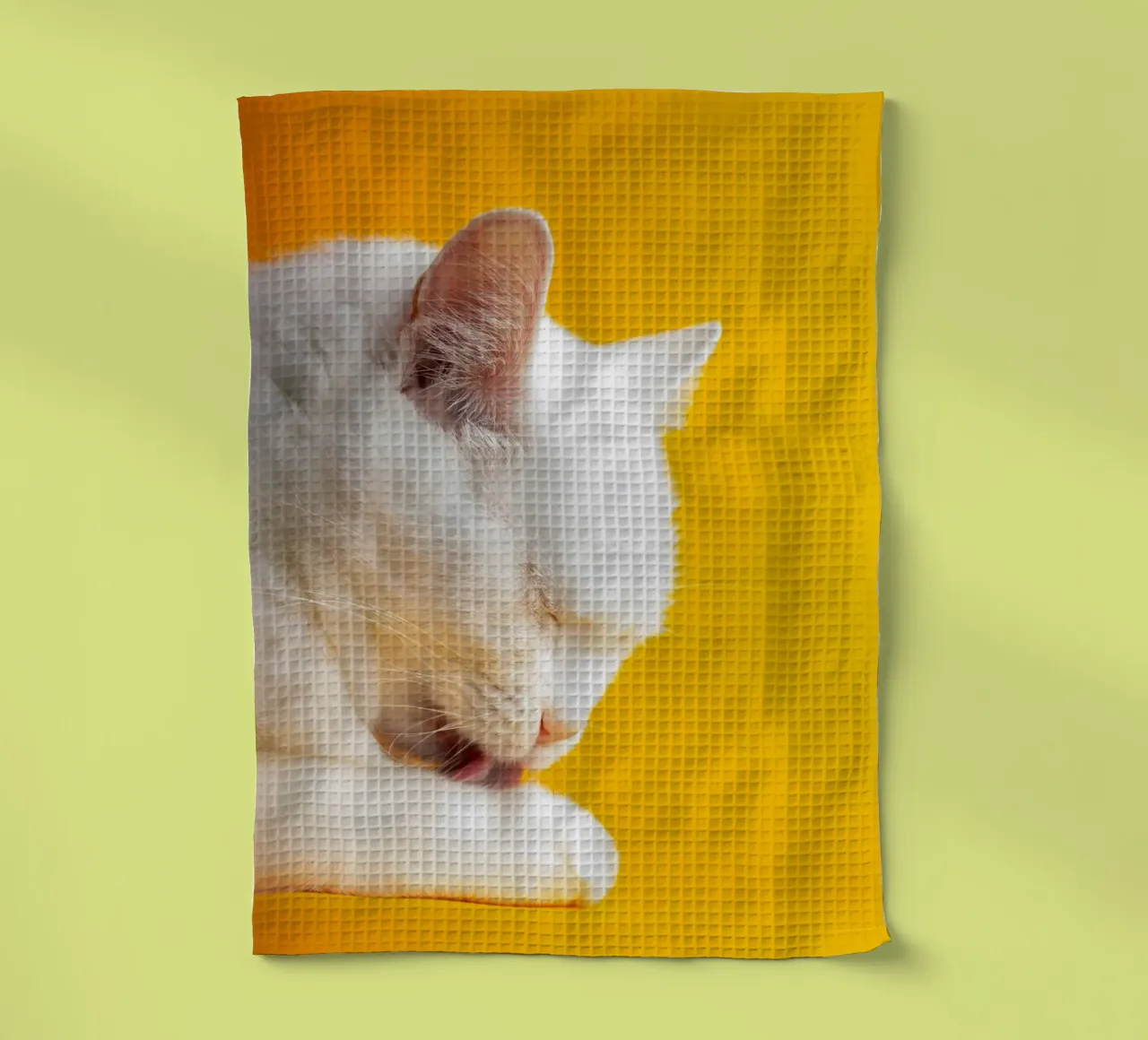 cat in the yellow shade canovaccio da cucina da feny