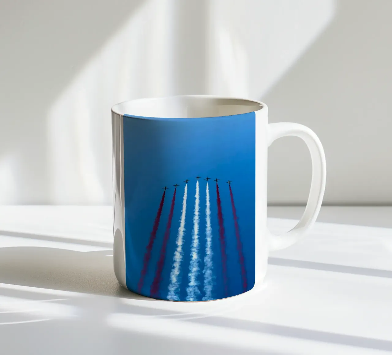 plane print in blue sky tazza in ceramica da feny