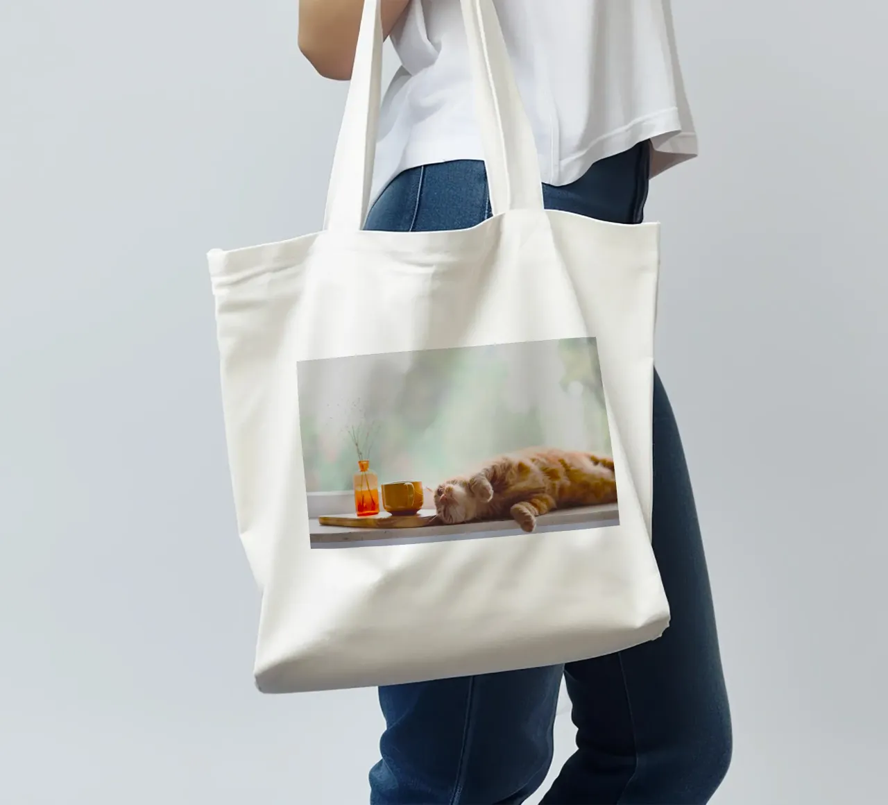 chill cat with juice borsa in juta da feny