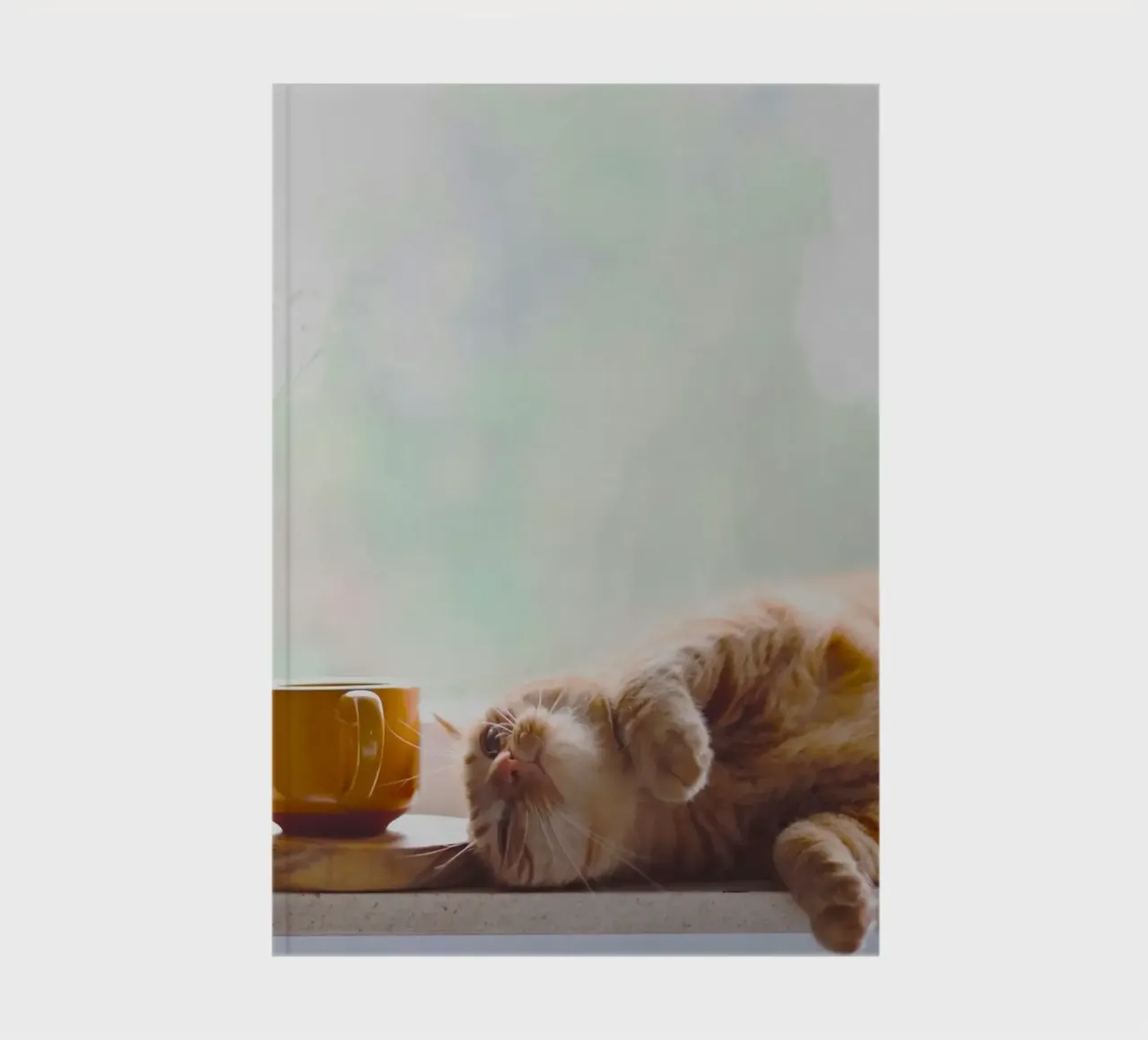 chill cat with juice notebook by feny