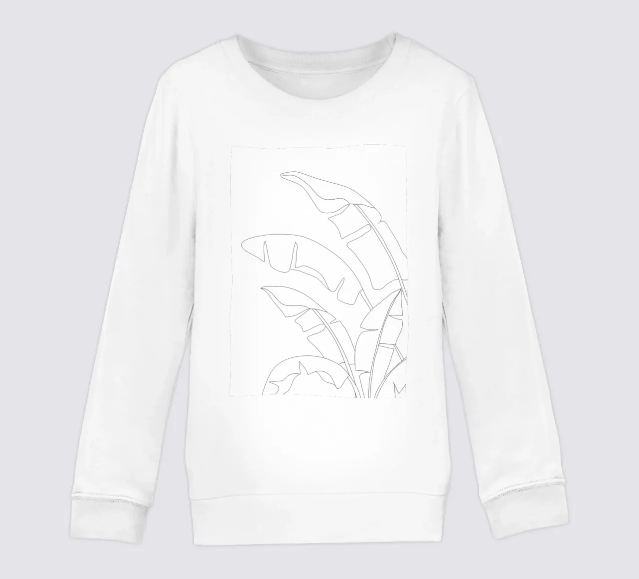 Minimal Line Art Banana Leaves felpa bambino da Nadjaa