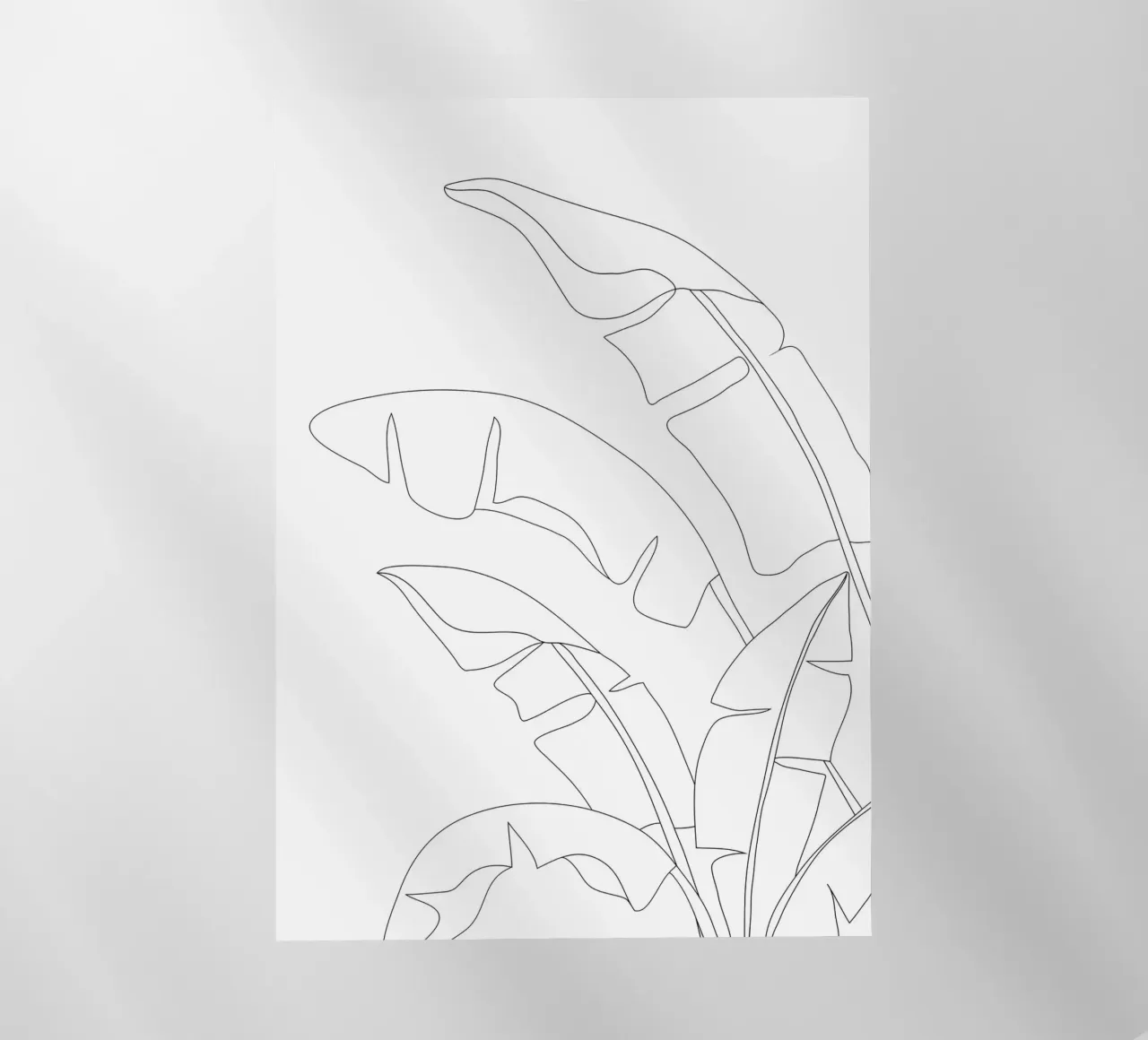 Minimal Line Art Banana Leaves pellicola backlit da Nadjaa