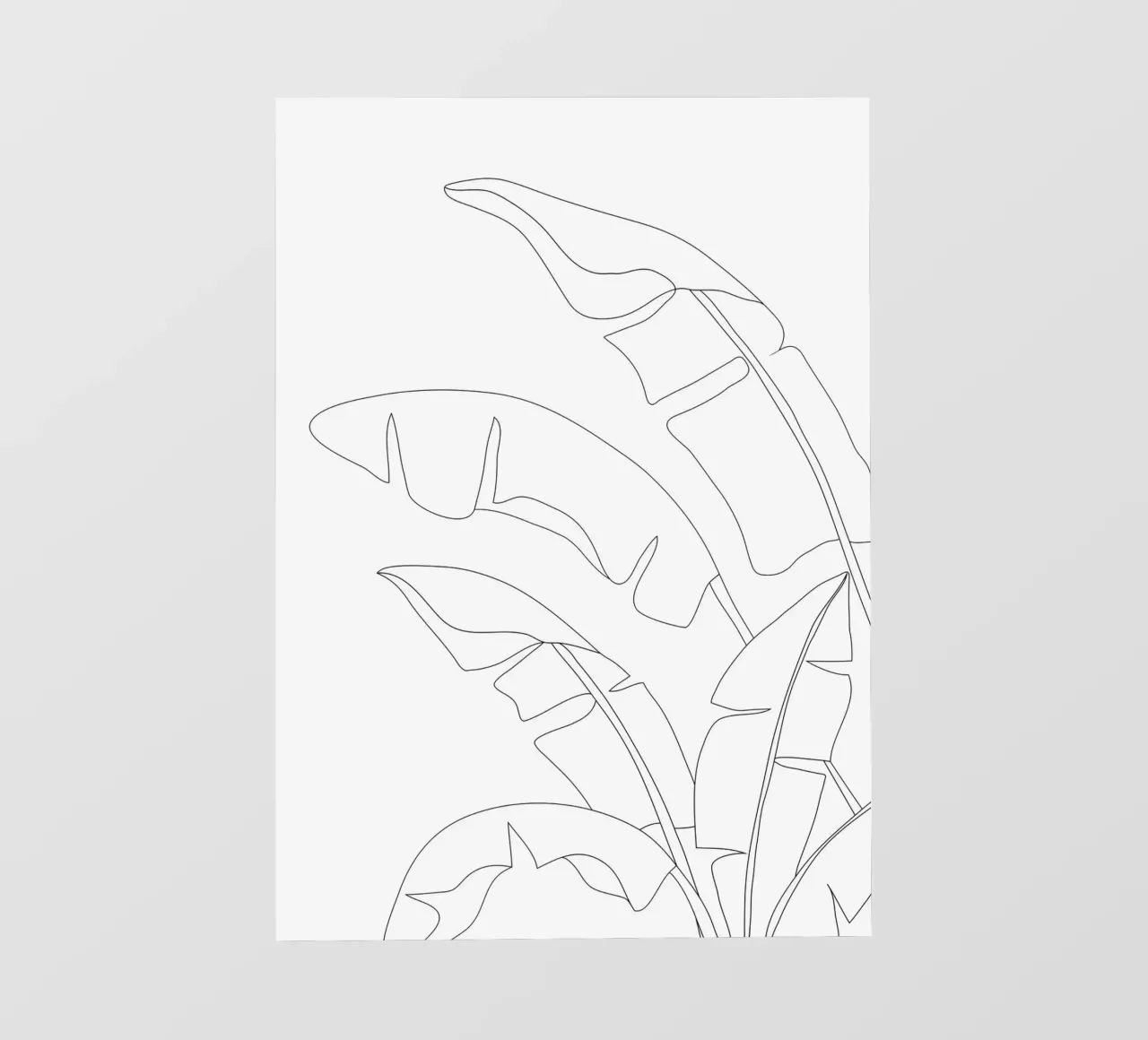 Minimal Line Art Banana Leaves telo in pvc da Nadjaa