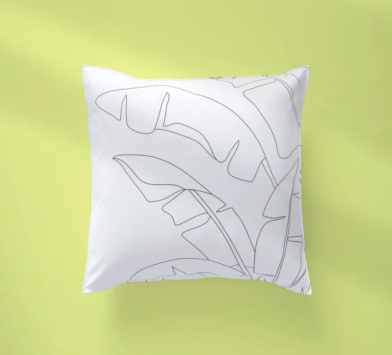 Minimal Line Art Banana Leaves cuscino da Nadjaa