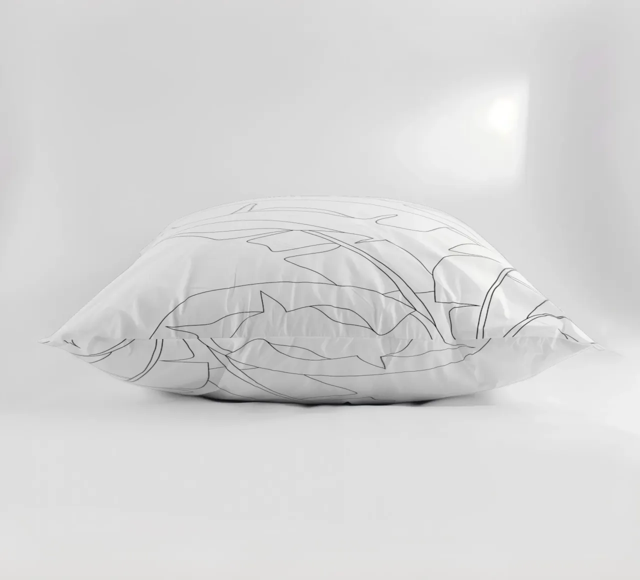 Minimal Line Art Banana Leaves cuscino da Nadjaa