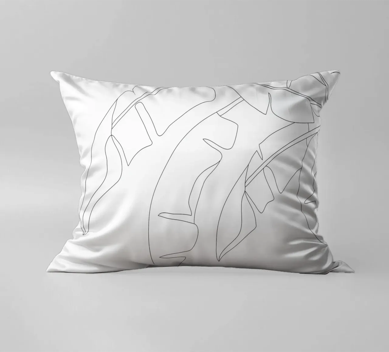 Minimal Line Art Banana Leaves cuscino da Nadjaa