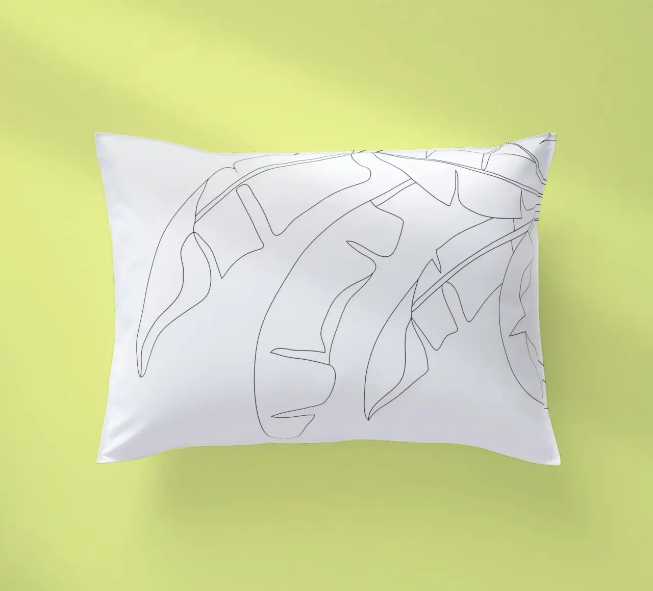 Minimal Line Art Banana Leaves cuscino da Nadjaa