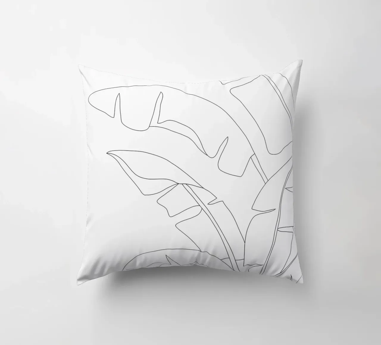 Minimal Line Art Banana Leaves cuscino da Nadjaa