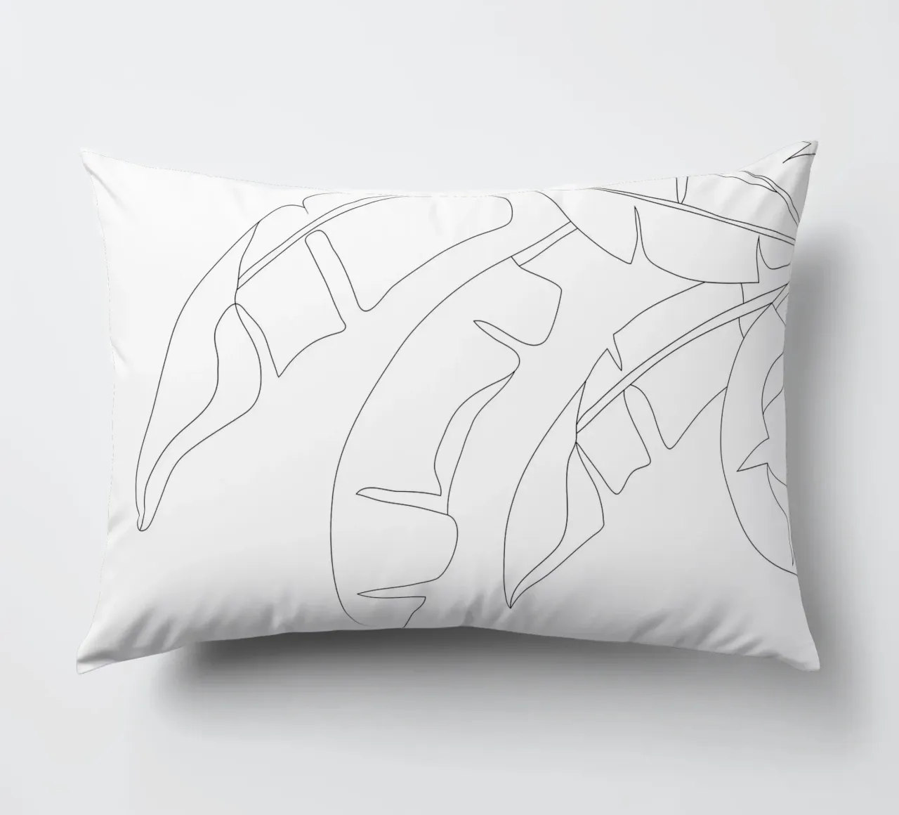Minimal Line Art Banana Leaves cuscino da Nadjaa