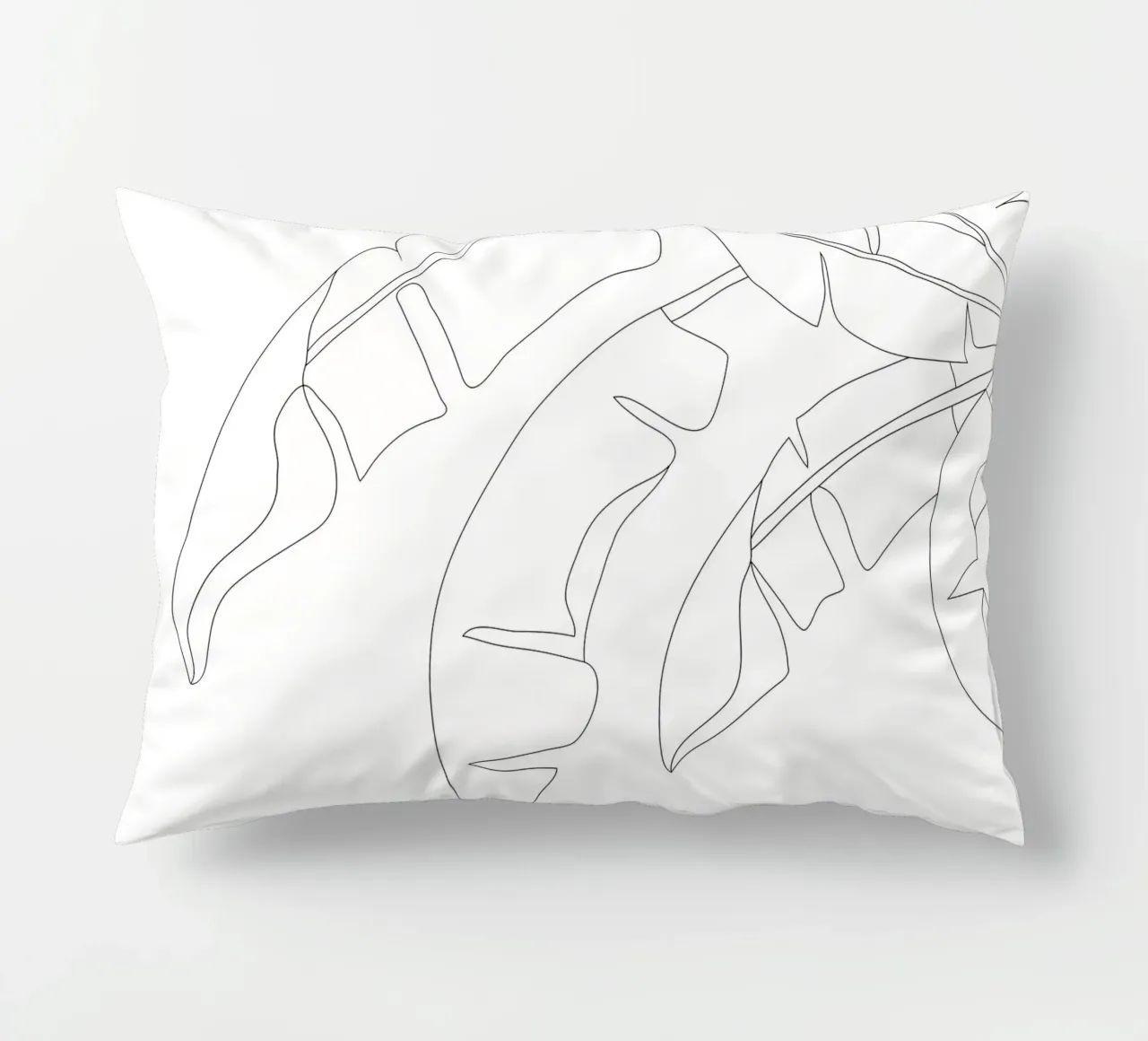 Minimal Line Art Banana Leaves cuscino da Nadjaa