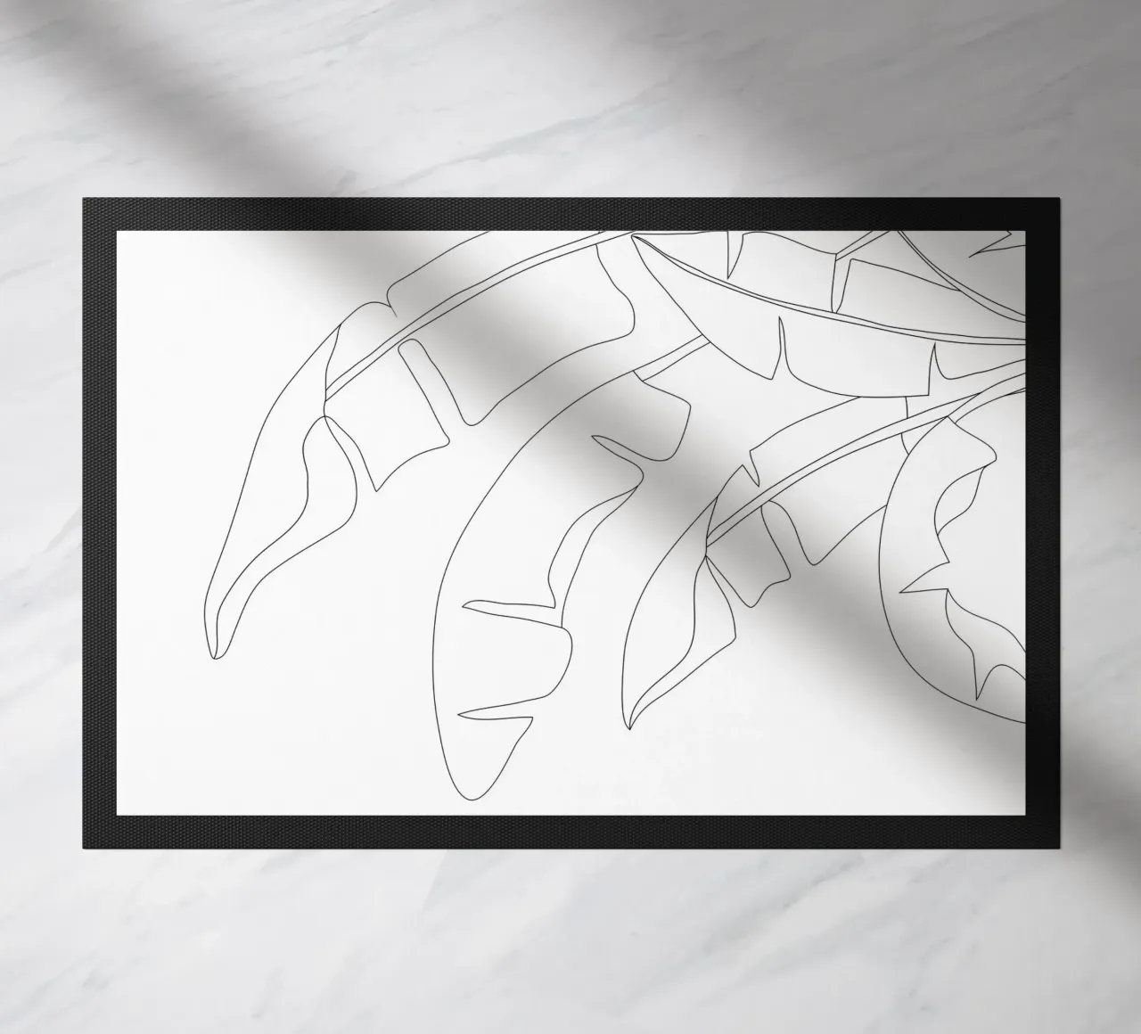 Minimal Line Art Banana Leaves zerbino da Nadjaa
