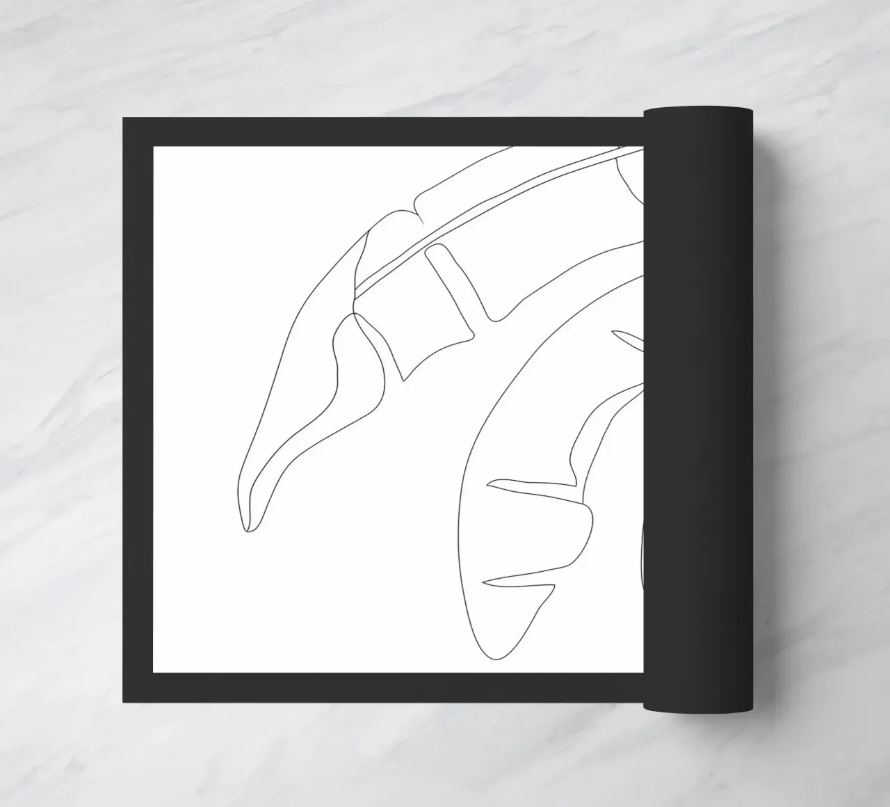 Minimal Line Art Banana Leaves zerbino da Nadjaa