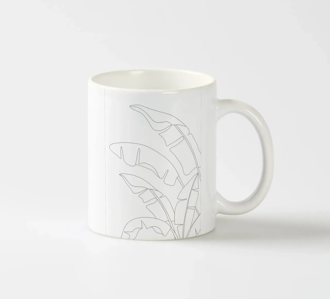 Minimal Line Art Banana Leaves tazza in ceramica da Nadjaa