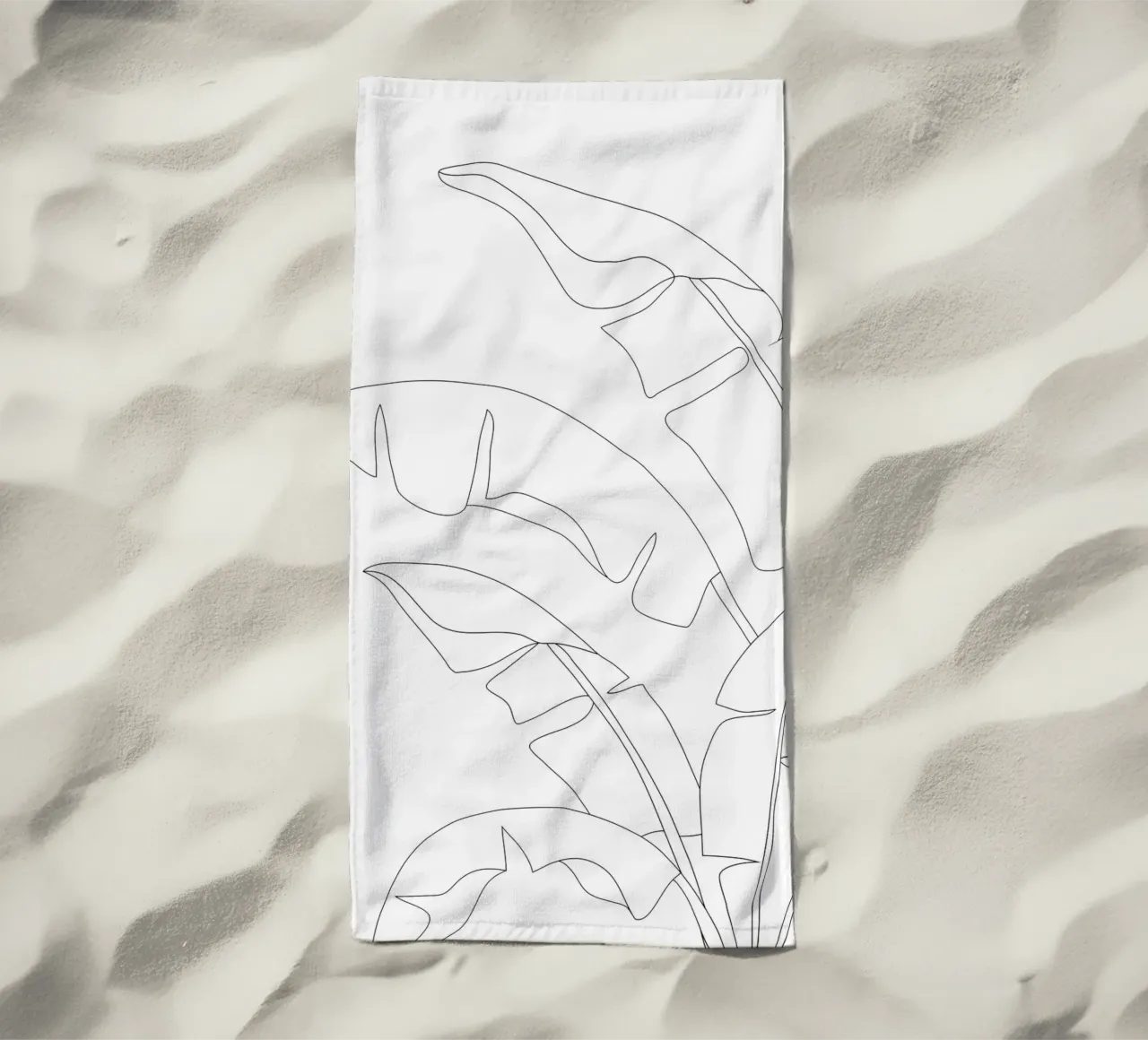 Minimal Line Art Banana Leaves telo mare da Nadjaa