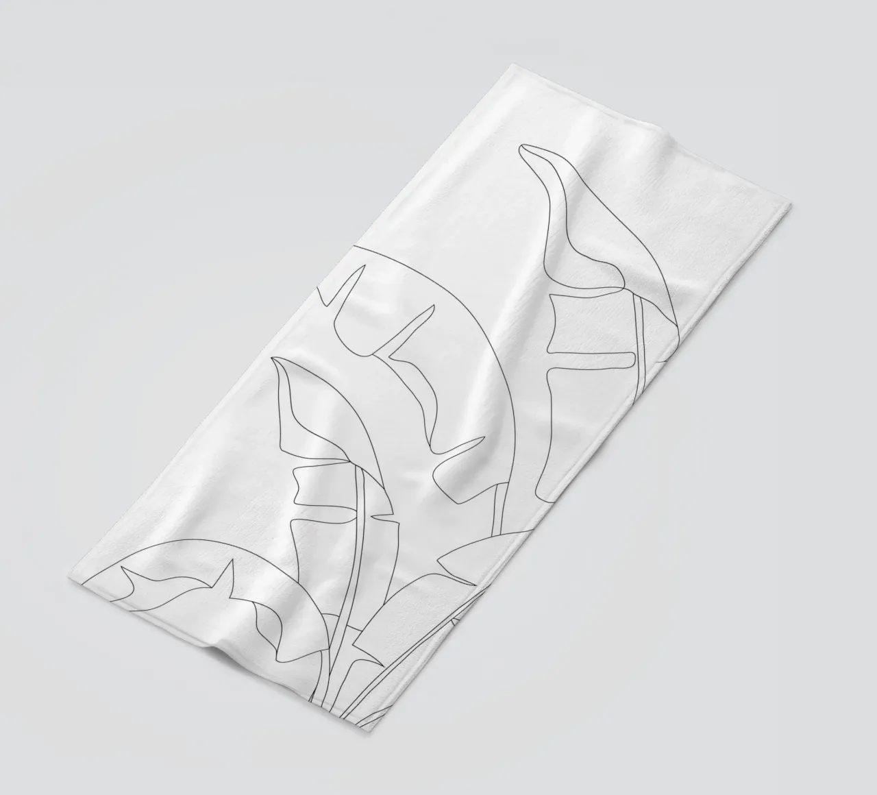 Minimal Line Art Banana Leaves telo mare da Nadjaa