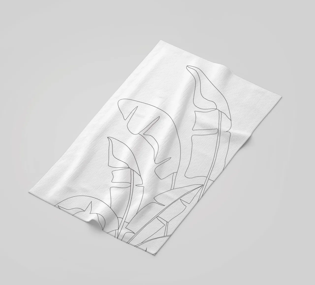 Minimal Line Art Banana Leaves telo mare da Nadjaa
