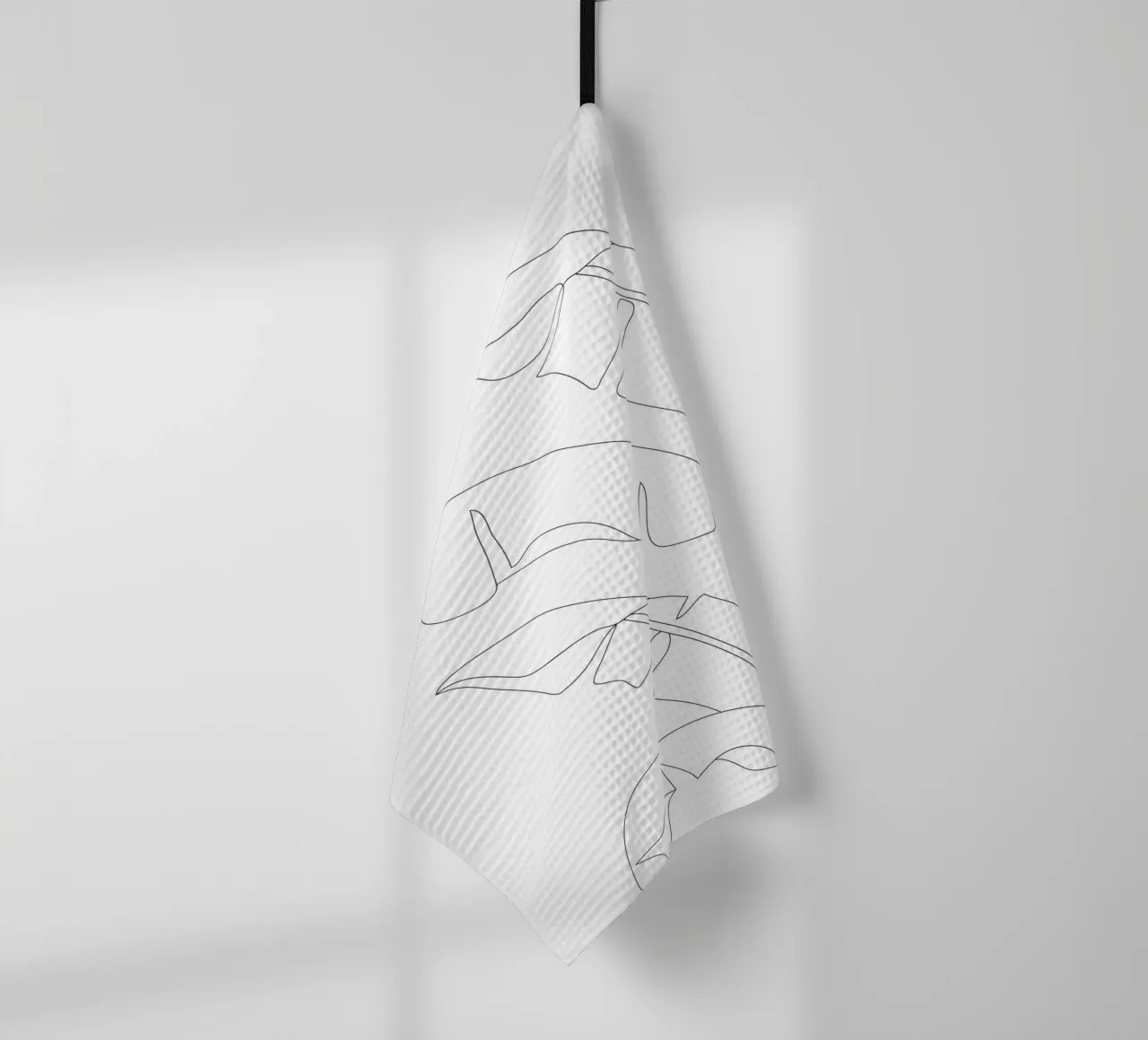 Minimal Line Art Banana Leaves canovaccio da cucina da Nadjaa