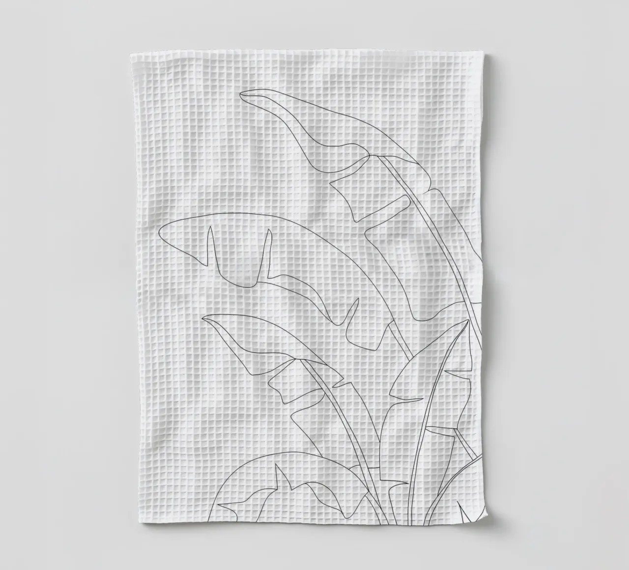 Minimal Line Art Banana Leaves canovaccio da cucina da Nadjaa
