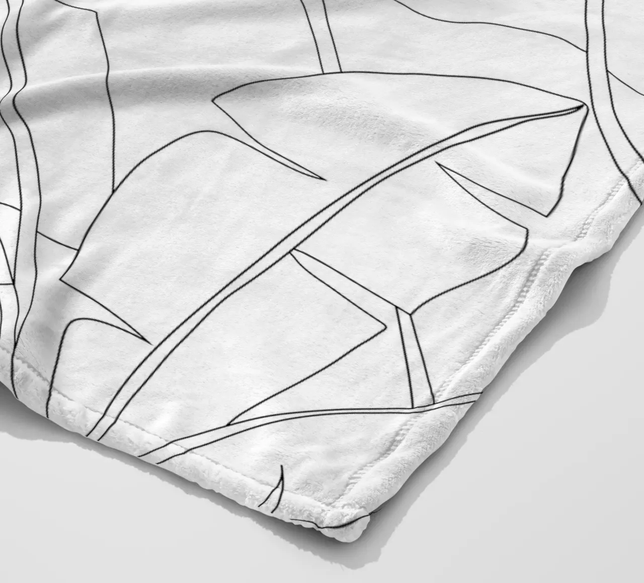 Minimal Line Art Banana Leaves coperta in pile da Nadjaa