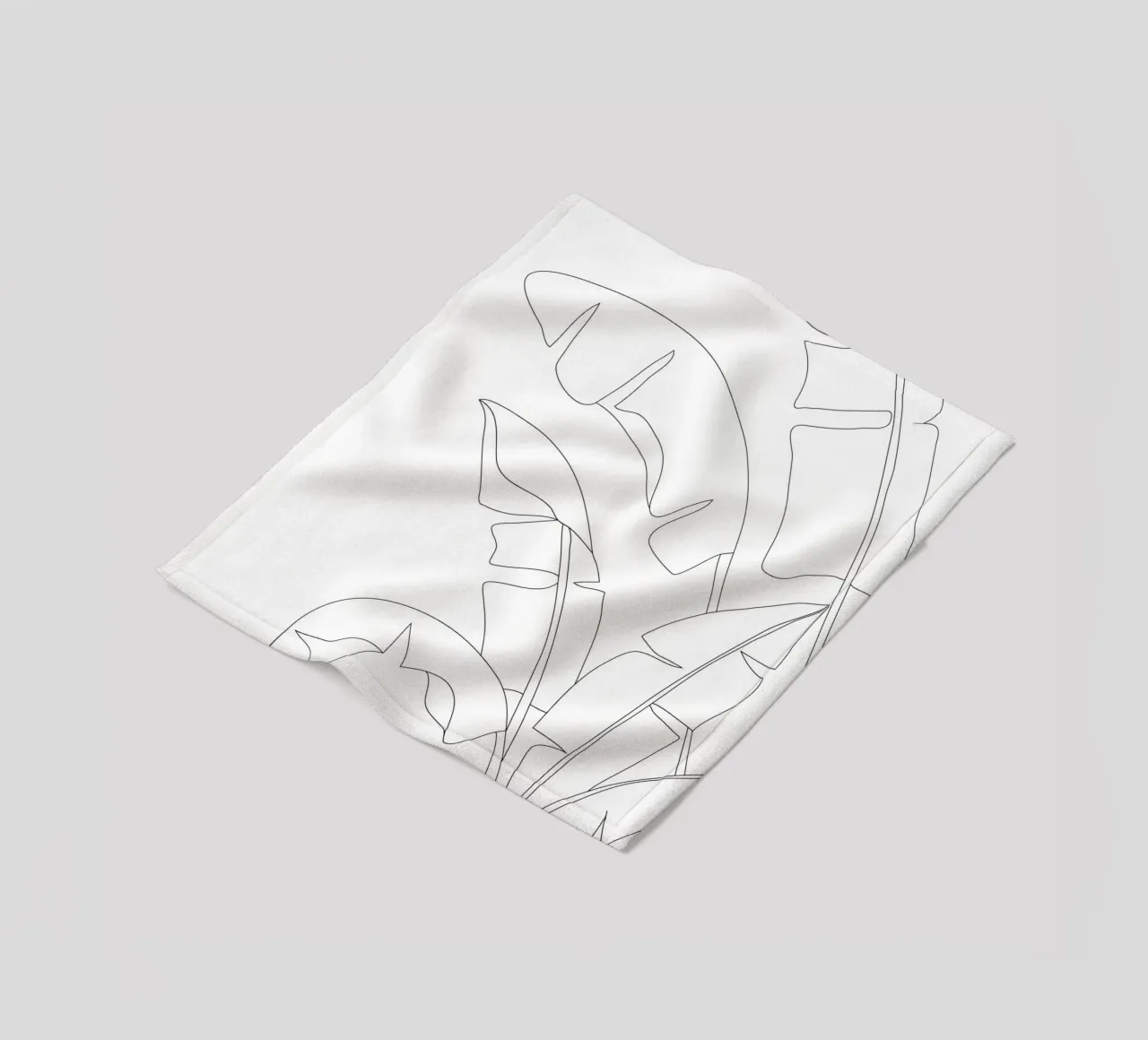 Minimal Line Art Banana Leaves coperta in pile da Nadjaa
