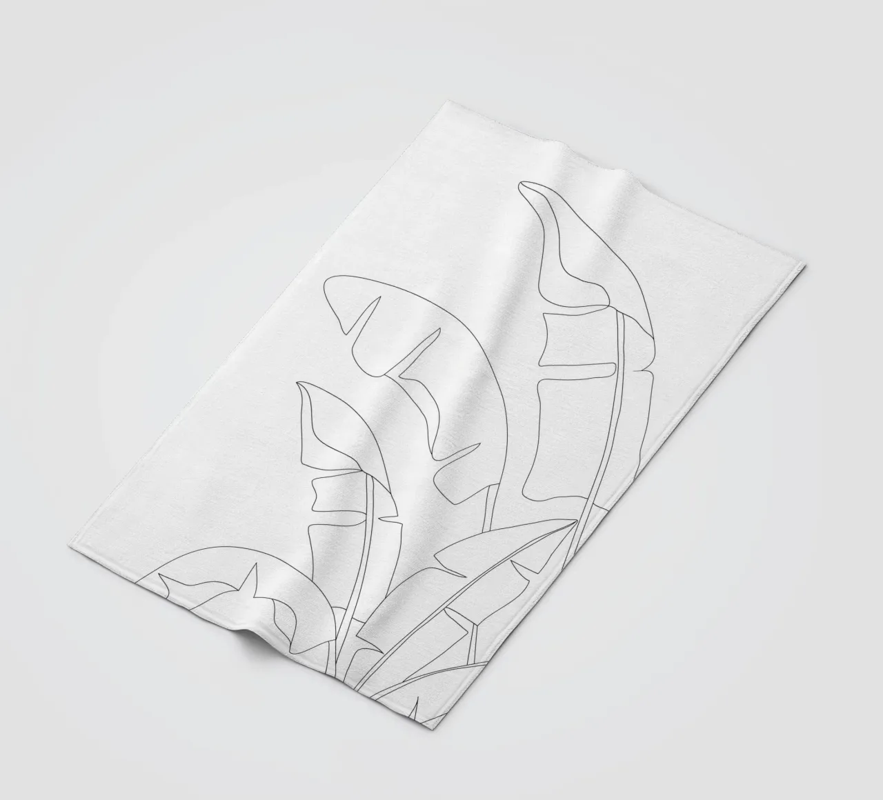 Minimal Line Art Banana Leaves coperta in pile da Nadjaa