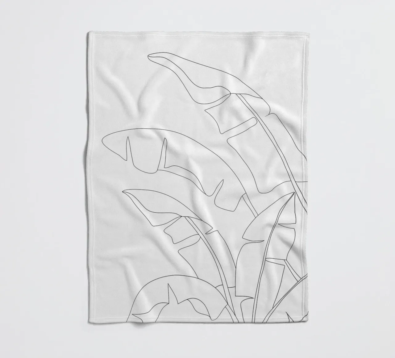 Minimal Line Art Banana Leaves coperta in pile da Nadjaa
