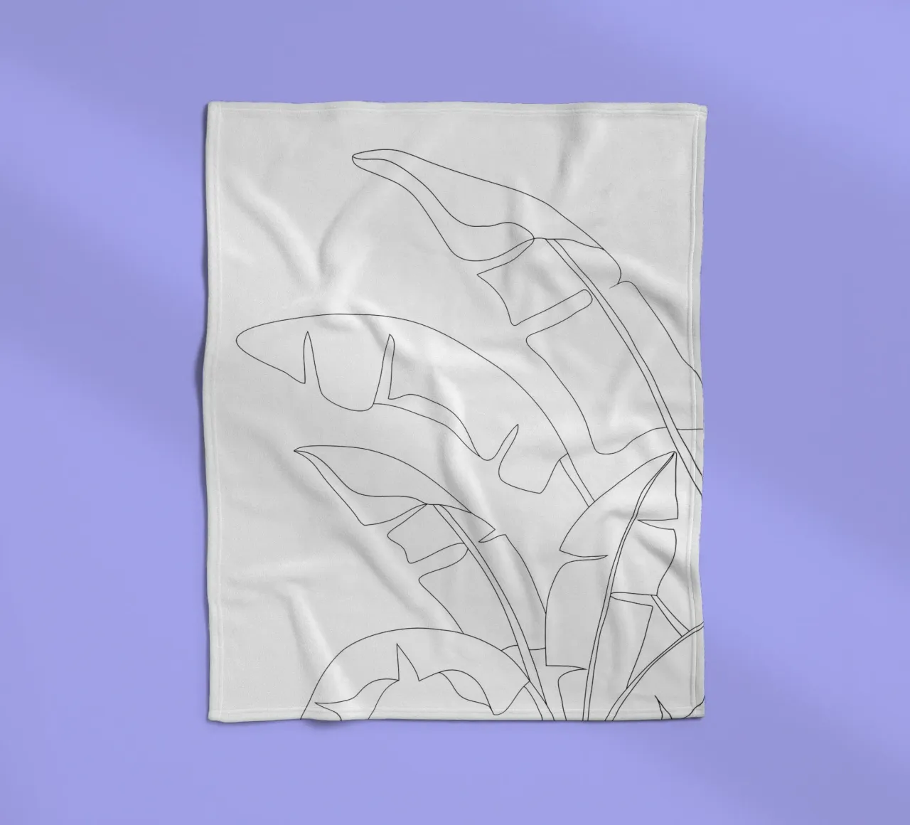 Minimal Line Art Banana Leaves coperta in pile da Nadjaa