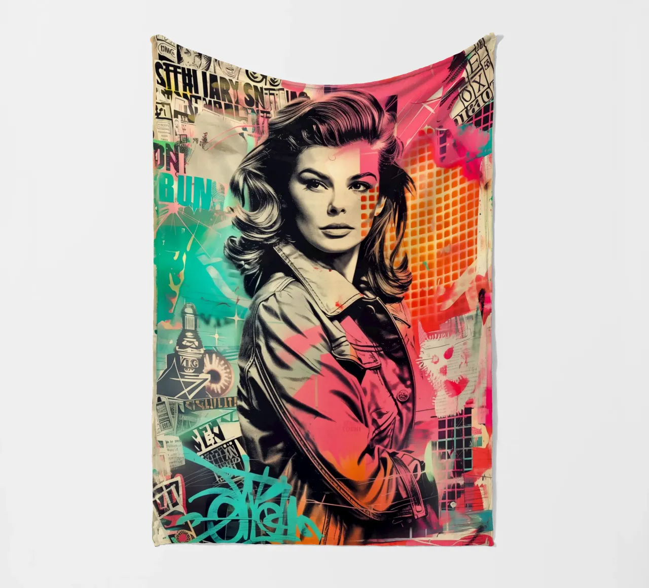 Cover Girl Street Art fleece blanket by Autofocus