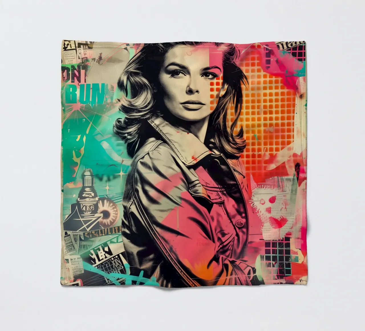 Cover Girl Street Art fleece blanket by Autofocus