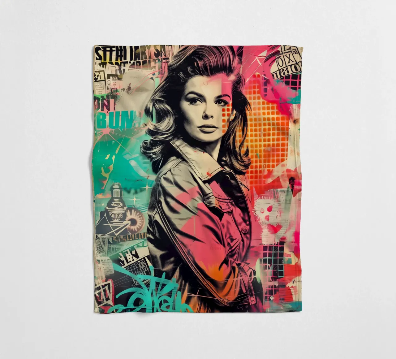 Cover Girl Street Art fleece blanket by Autofocus