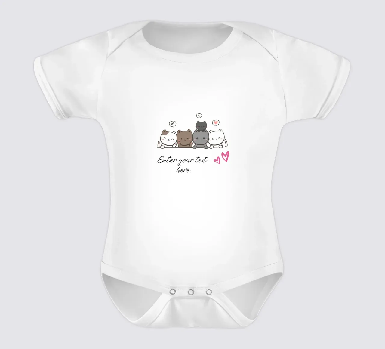 Design dei gatti - Completamente personalizzabile body neonato maniche corte da Doodle Dreams Art