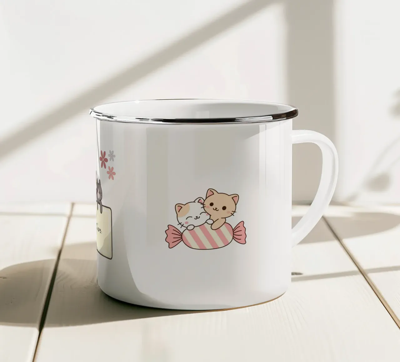Design dei gatti - Completamente personalizzabile tazza in smalto da Doodle Dreams Art