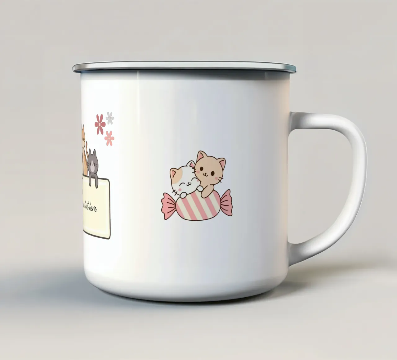 Design dei gatti - Completamente personalizzabile tazza in smalto da Doodle Dreams Art
