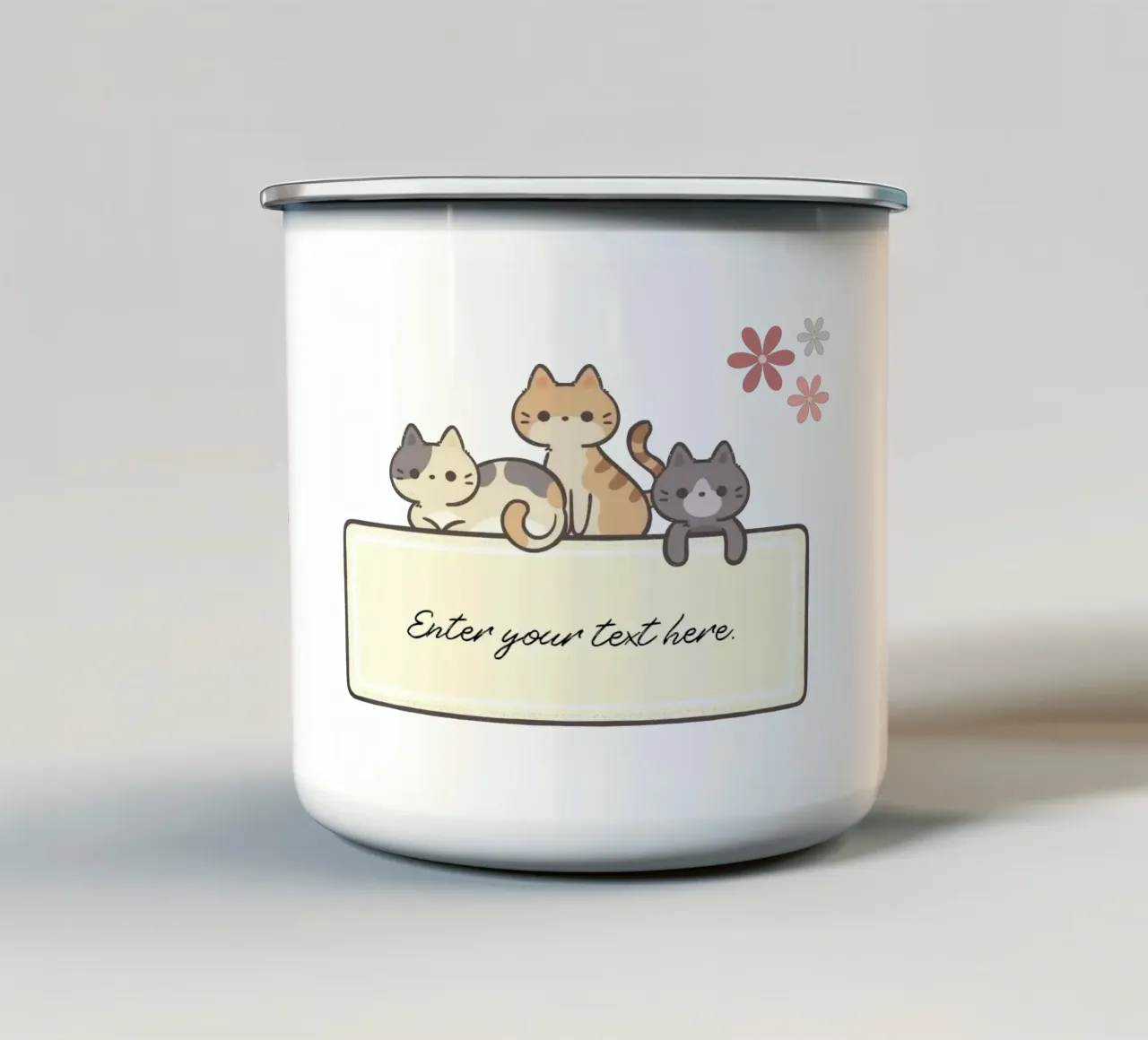 Design dei gatti - Completamente personalizzabile tazza in smalto da Doodle Dreams Art
