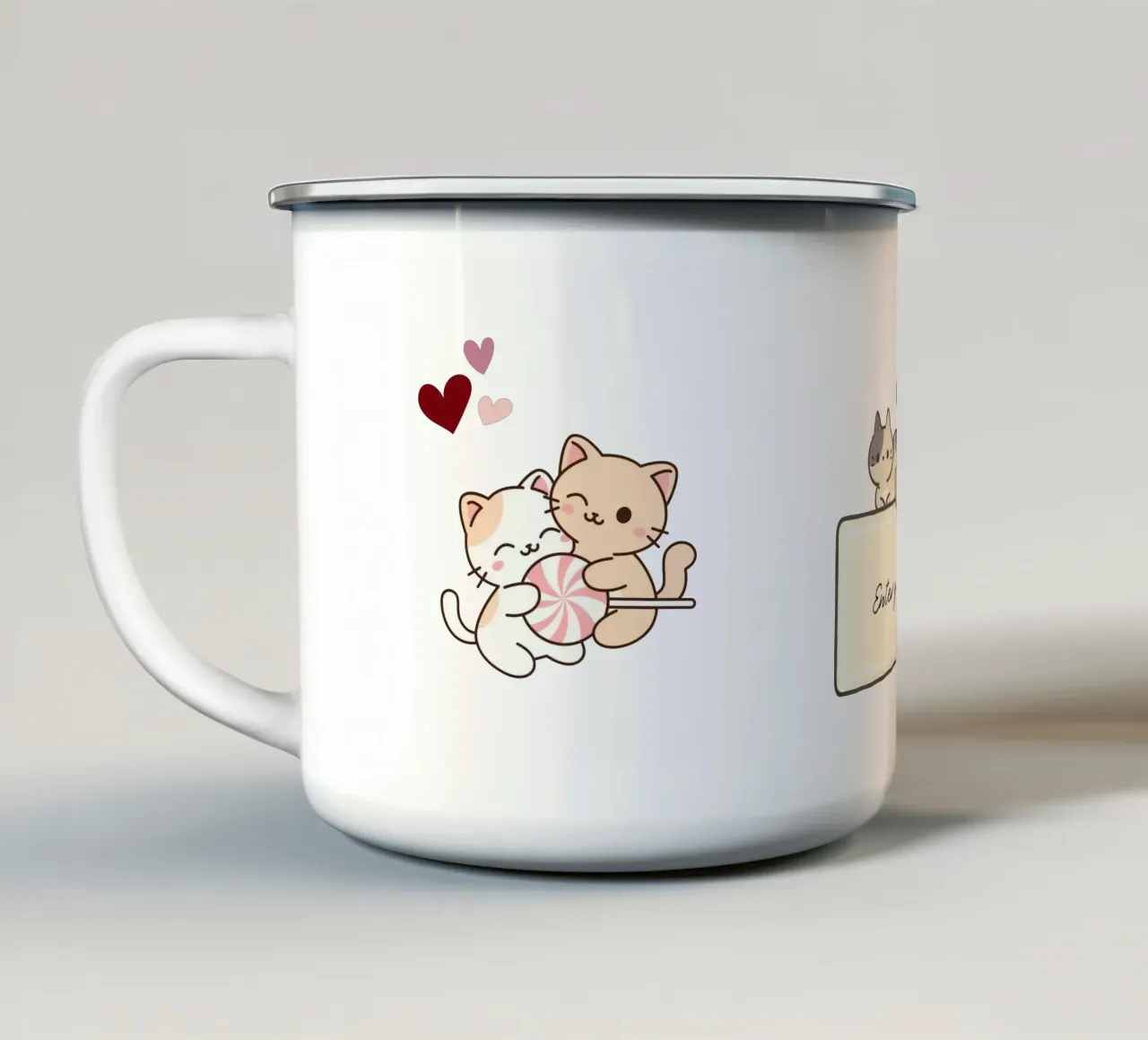 Design dei gatti - Completamente personalizzabile tazza in smalto da Doodle Dreams Art