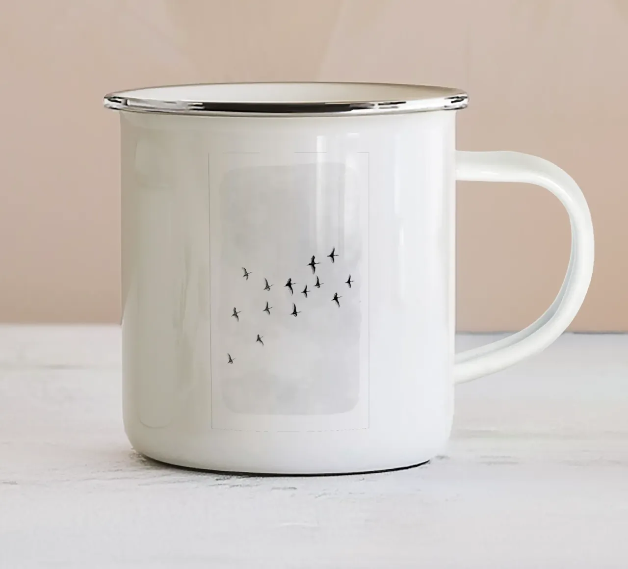 Flock of Birds tazza in smalto da Nadjaa