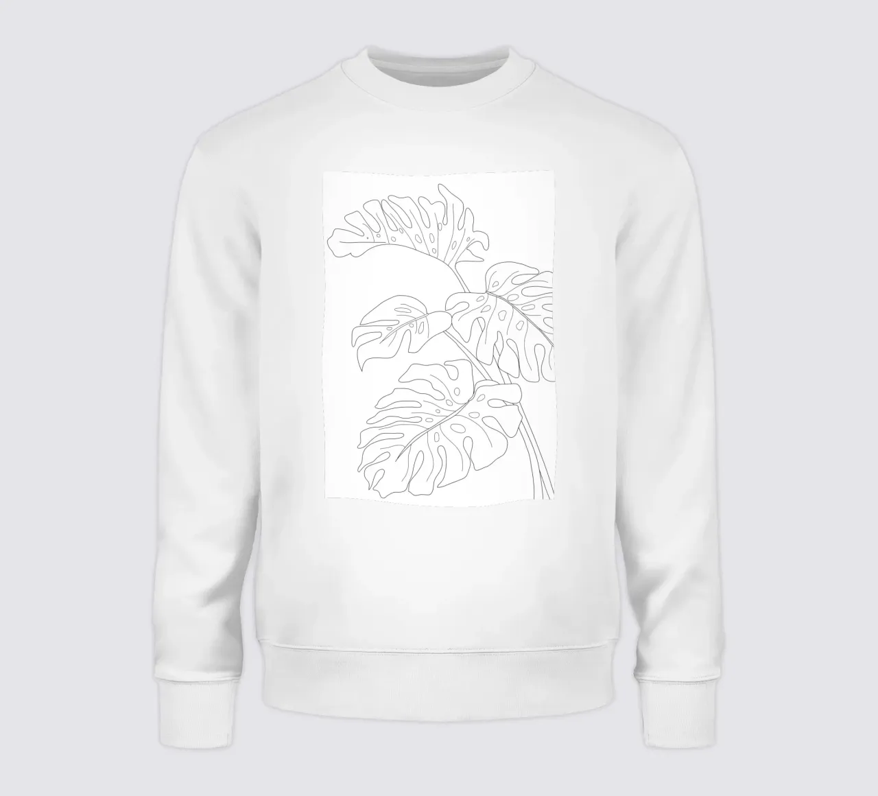 Minimal Line Art Monstera Leaves felpa da Nadjaa