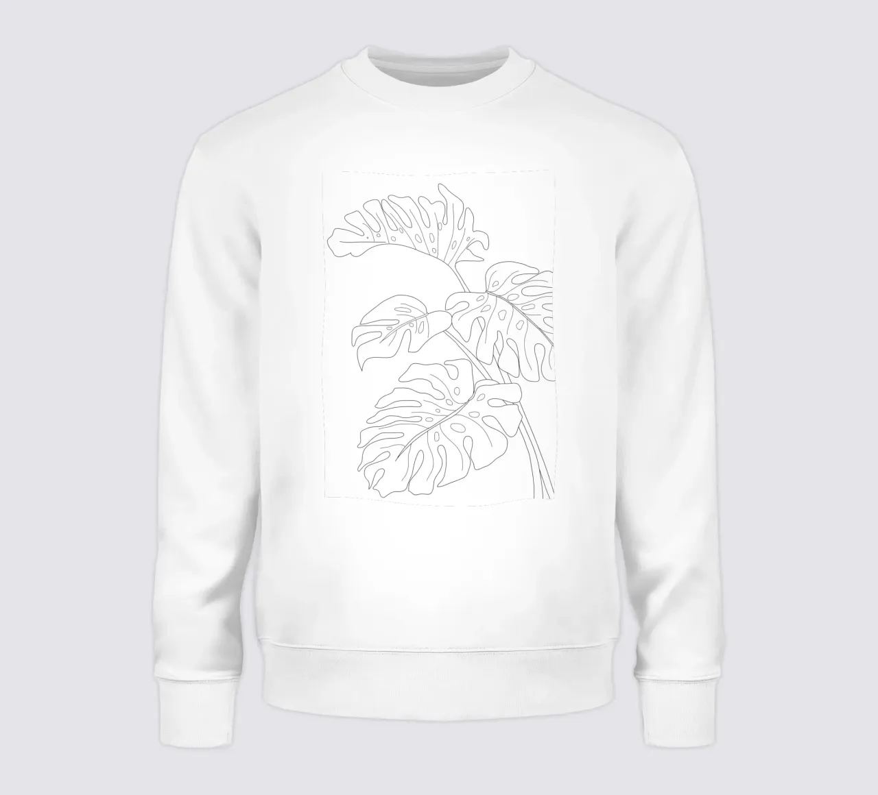 Minimal Line Art Monstera Leaves felpa da Nadjaa