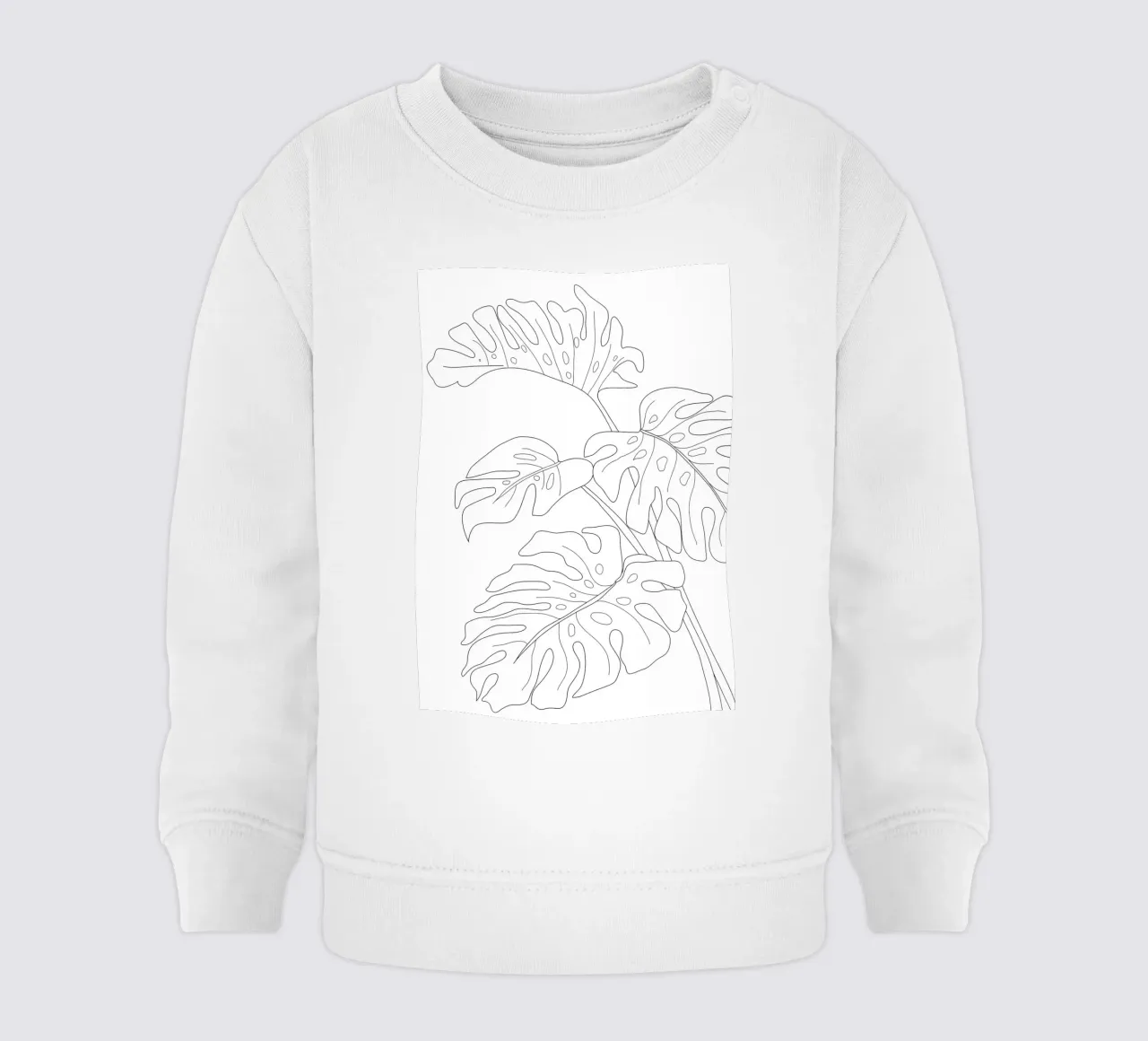 Minimal Line Art Monstera Leaves felpa neonato da Nadjaa