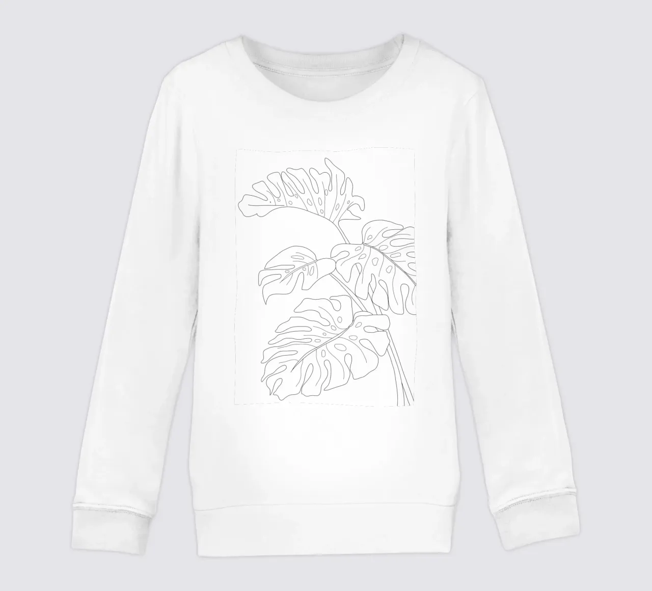 Minimal Line Art Monstera Leaves felpa bambino da Nadjaa