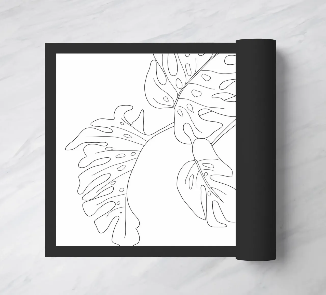 Minimal Line Art Monstera Leaves zerbino da Nadjaa