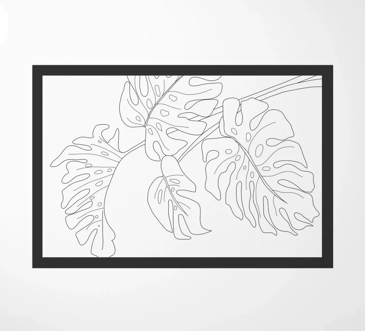 Minimal Line Art Monstera Leaves zerbino da Nadjaa