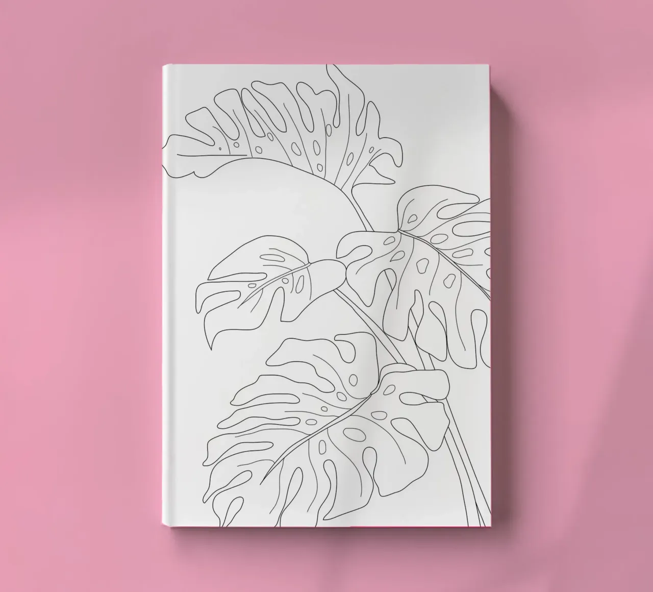 Minimal Line Art Monstera Leaves notebook by Nadjaa