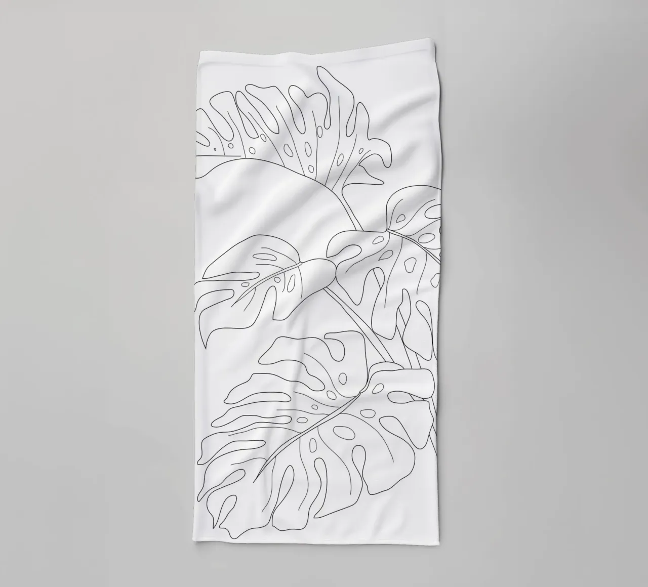 Minimal Line Art Monstera Leaves asciugamano da bagno da Nadjaa