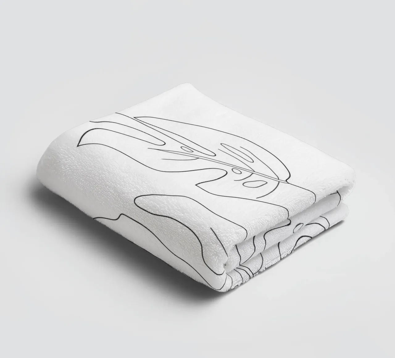 Minimal Line Art Monstera Leaves asciugamano da bagno da Nadjaa