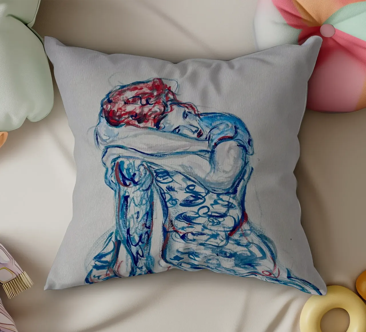 Donna addormentata cuscino da Kunst.der.Amelie