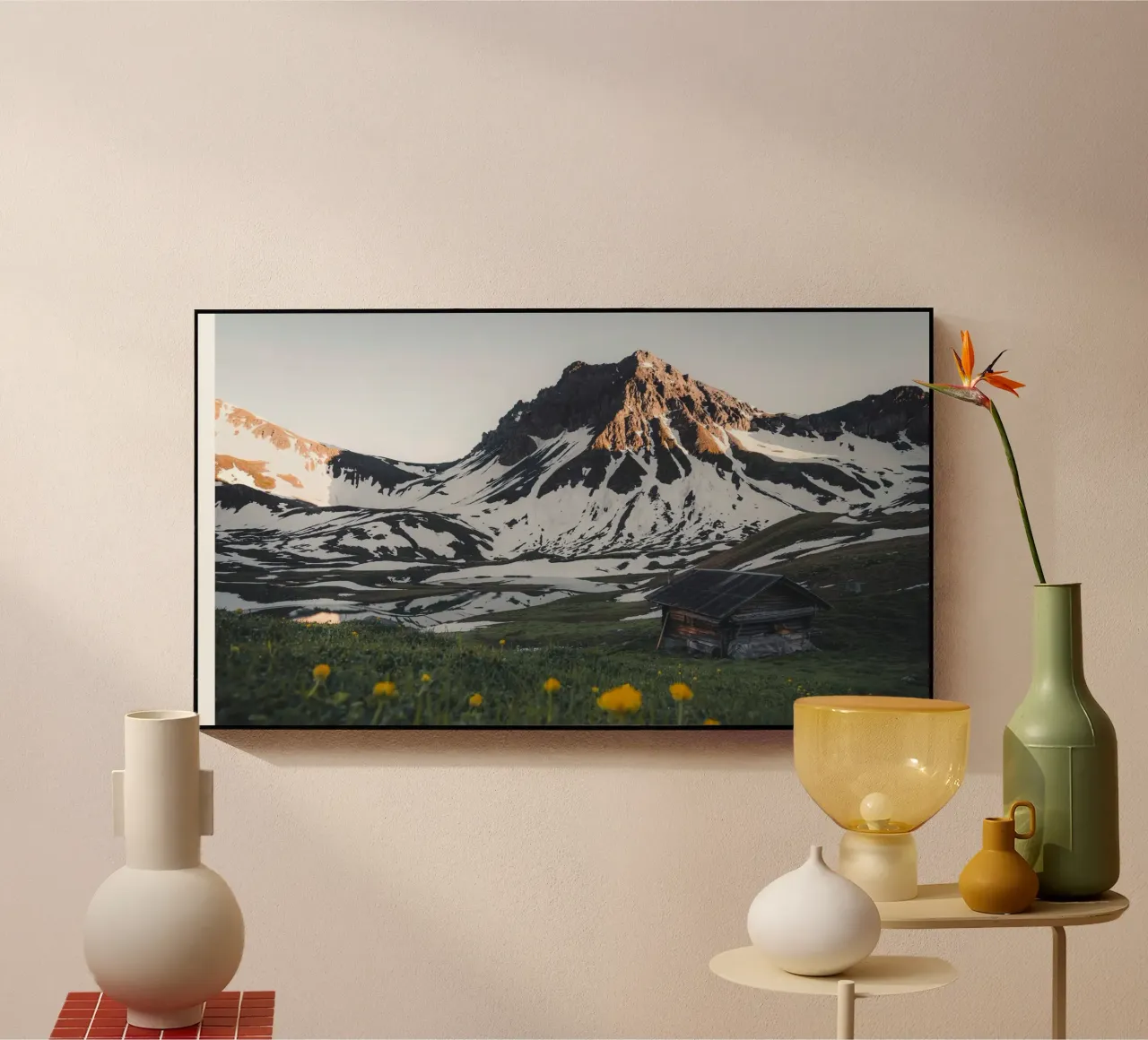 white mountain on field plexiglass da comura