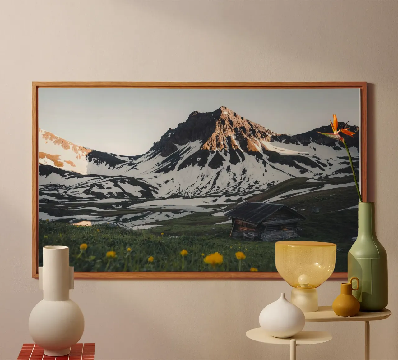 white mountain on field alluminio dibond da comura