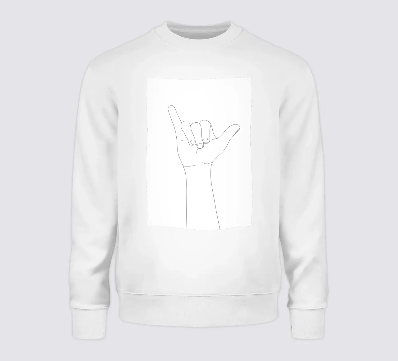 Minimal Line Art Shaka Hand Gesture felpa da Nadjaa